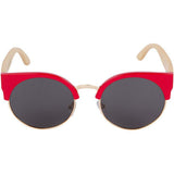 RED CAT EYE BAMBOO WOOD SUNGLASSES