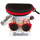 RED CAT EYE BAMBOO WOOD SUNGLASSES