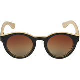 BLACK BAMBOO WOOD SUNGLASSES WITH ROUND FRAME